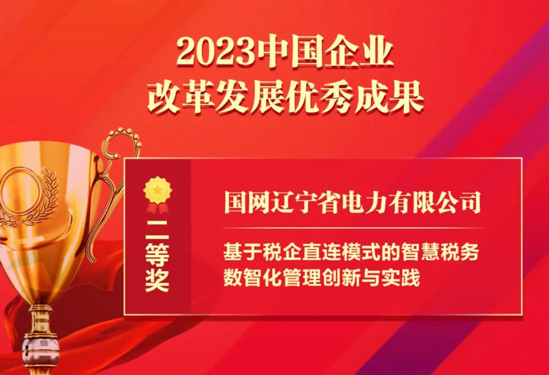 祝賀！國網(wǎng)遼寧電力智慧稅務(wù)成果獲“中國企業(yè)改革發(fā)展優(yōu)秀成果”